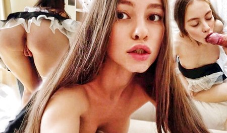 La femme de chambre s'est un peu saoulée et s'est donnée au propriétaire de la chambre pour qu'il ne se plaint pas