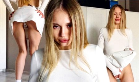 Après les cours, l'étudiante Allinika enfile une mini-jupe et chevauche la bite de son amie